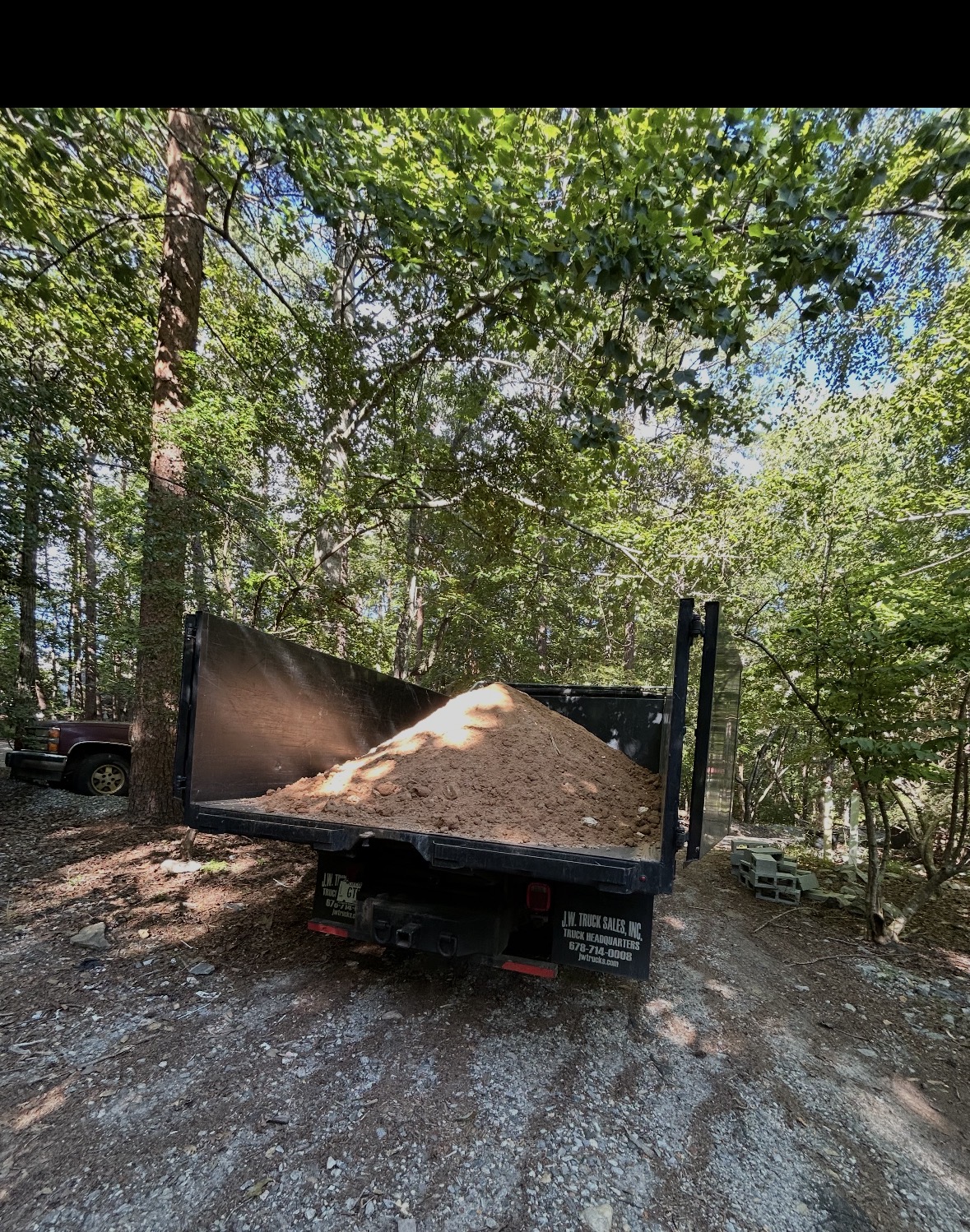Dump truck loaded with dirt